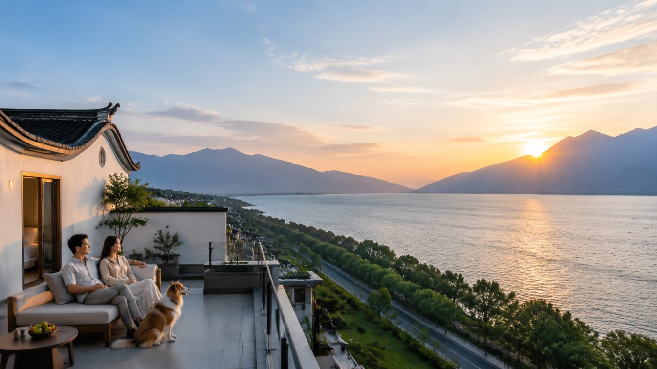 西畴县携宠住进洱海落日